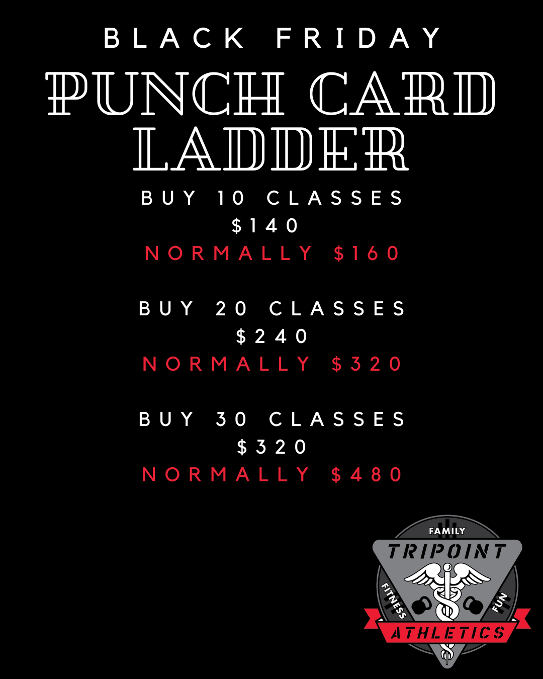 Black Friday: Punch Card Special 30 classes for $320